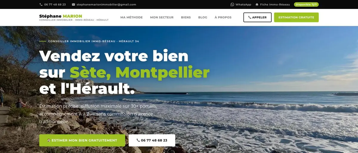 Page d'accueil du site stephane-marion-immobilier.fr